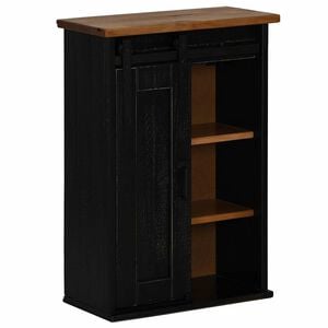 vidaXL Hanging Cabinet HALDEN with Sliding Door Black 49x22.5x70 cm