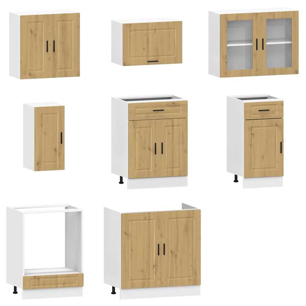 vidaXL 8 Piece Kitchen Cabinet Set Kalmar Artisan Oak Engineered Wood