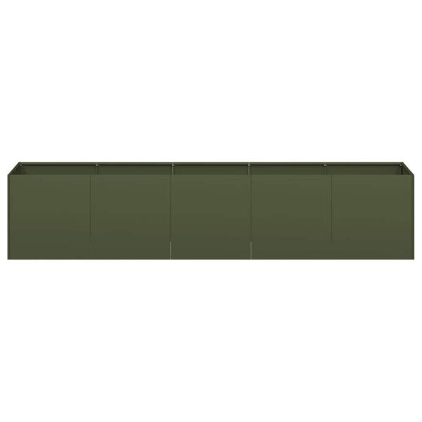 vidaXL Planter Olive Green 200x40x40 cm Cold-rolled Steel