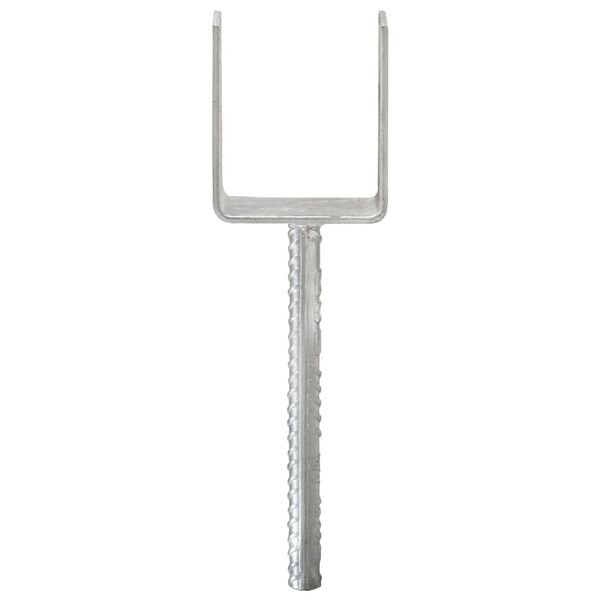 vidaXL Fence Anchors 6 pcs Silver 10x6x30 cm Galvanised Steel