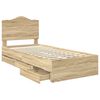 vidaXL Bed Frame with Drawer Sonoma Oak 90 x 200 cm Engineer Wood