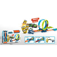 Tender Toys 24 Piece Auto Race Track Playset Grey and Blue