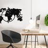 Homemania Wall Decoration World Map 100x56 cm Metal Black