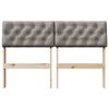 vidaXL Upholstered Headboard Taupe 120 cm Solid Pine Wood