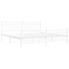 vidaXL Metal Bed Frame without Mattress with Footboard White 193x203cm