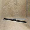 vidaXL Shower Drain with Glass Cover Black 90 cm Stainless Steel 304