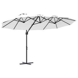 vidaXL Umbrella Sand 372 x 198 x 243 cm Polyester and Aluminium