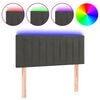 vidaXL LED Headboard Dark Grey 80x5x78/88 cm Velvet