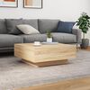 vidaXL Coffee Table with LED Lights Sonoma Oak 80x80x31 cm
