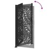 vidaXL Garden Gate Black 100x200 cm Steel Wave Design