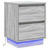 vidaXL Bedside Cabinet 2 pcs Grey 39 x 34.5 x 50 cm Engineered wood