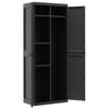vidaXL Outdoor Storage Cabinet Black 65x37x165 cm PP