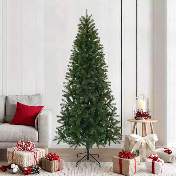 vidaXL Artificial Christmas Tree Green 210 cm PVC, PE and steel