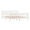 vidaXL Bed Frame without Mattress White Solid Wood 200x200 cm (810103+814165)