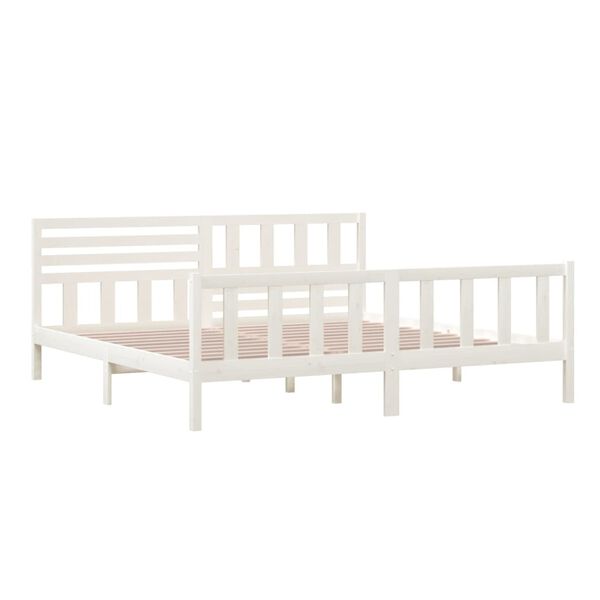 vidaXL Bed Frame without Mattress White Solid Wood 200x200 cm (810103+814165)