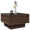 vidaXL Coffee Table with LED Brown Oak 50x50x30 cm Engineered Wood
