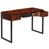 vidaXL Desk Solid Acacia Wood and Real Leather 117x50x76 cm
