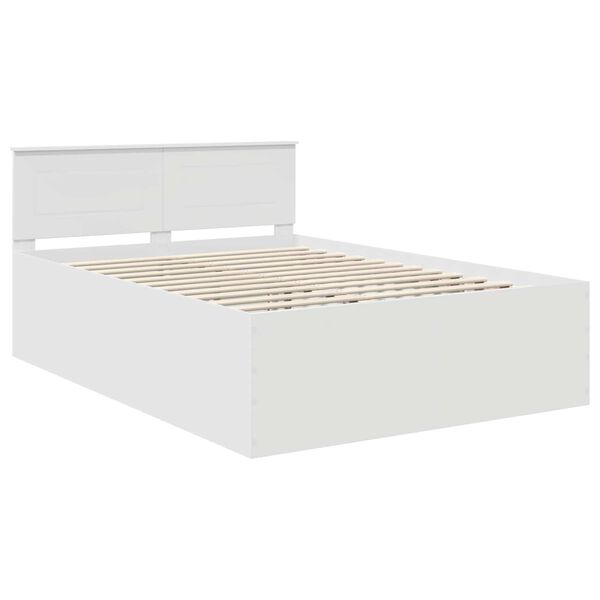 vidaXL Bed Frame with Headboard White 160 x 200 cm Engineered Wood