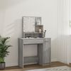 vidaXL Dressing Table with LED Grey Sonoma 86.5x35x136 cm