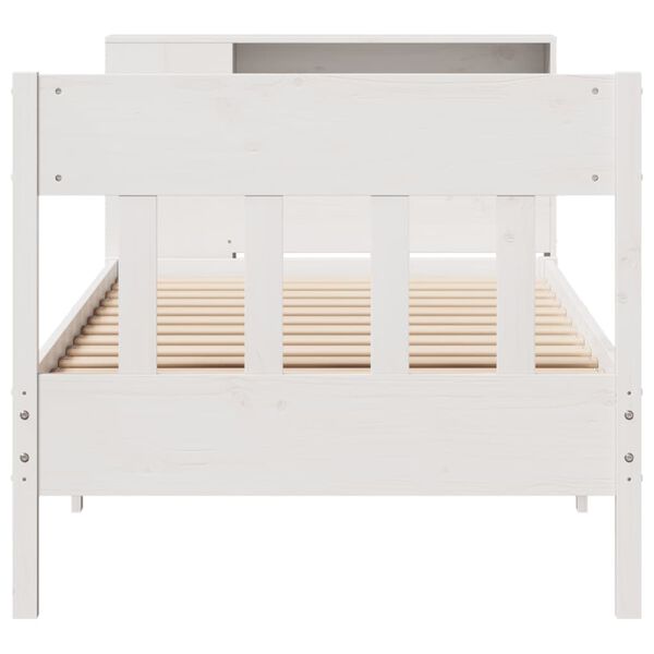 vidaXL Bookcase Bed without Mattress White 90x200cm Solid Wood Pine