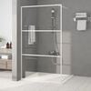 vidaXL Walk-in Shower Wall White 115x195 cm Clear ESG Glass