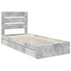 vidaXL Storage Bed Concrete Grey 75 x 190 cm Engineered Wood