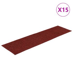 vidaXL Stair Mats Self-adhesive 15 pcs 76x20 cm Bordeaux Red Rectangular