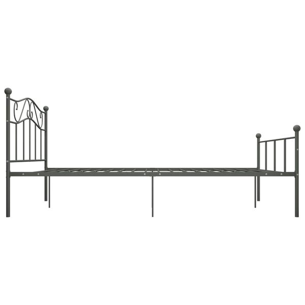 vidaXL Bed Frame without Mattress Grey Metal 160x200 cm
