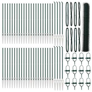 vidaXL Fence Post Green 100 x 1.2 m (50 mm mesh) Steel and PVC