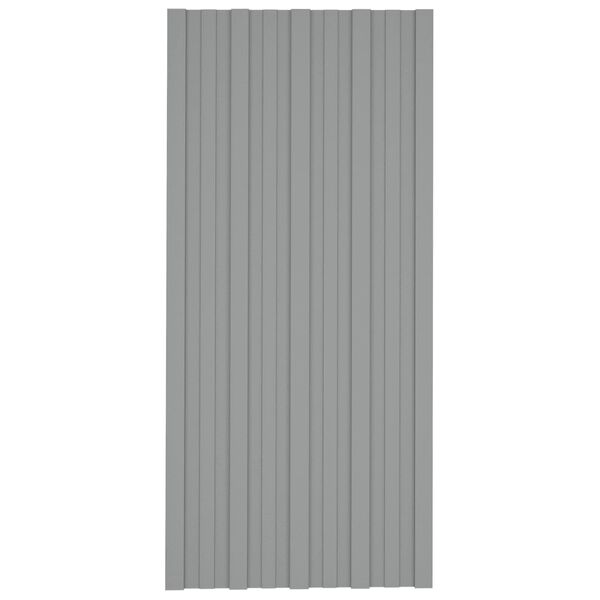 vidaXL Roof Panel 36 pcs Grey 100 x 45 cm Galvanised steel