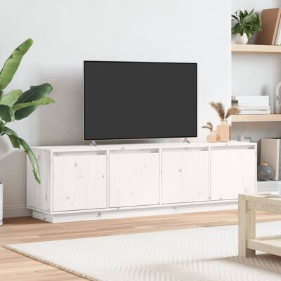 vidaXL TV Cabinet White 156x37x45 cm Solid Wood Pine