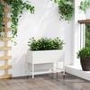 vidaXL Raised Garden Planter White 60 x 26 x 48 cm Steel