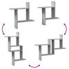 vidaXL Wall Shelves 2 pcs Concrete Grey 50x12x50 cm Engineered Wood