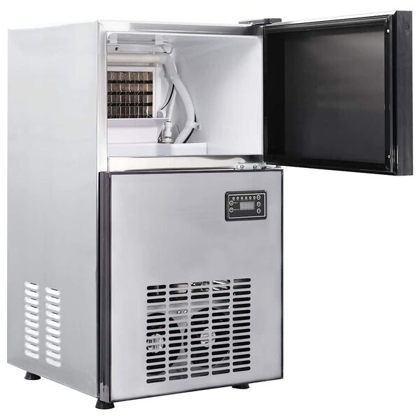 vidaXL Ice Cube Maker with Door Silver 43 x 40 x 71 cm Stainless Steel