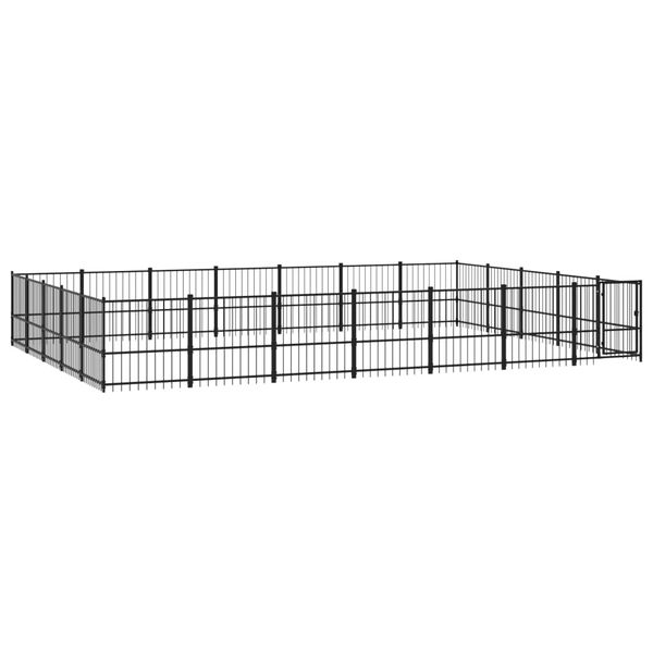 vidaXL Outdoor Dog Kennel Steel 32.93 m&sup2;