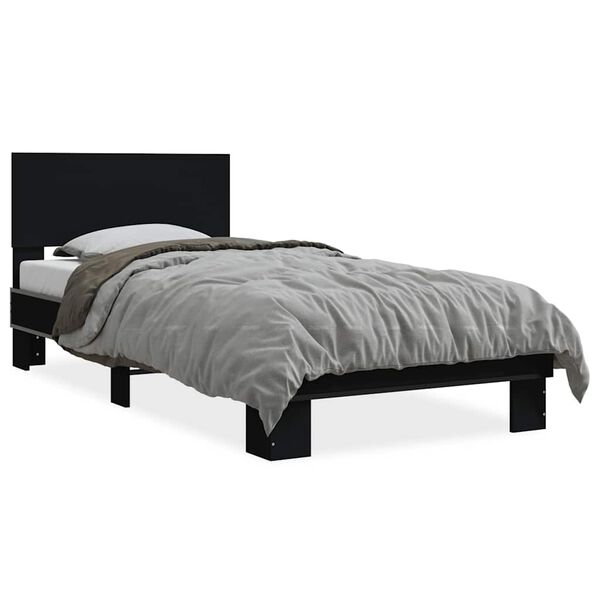 vidaXL Bed Frame without Mattress Black 100x200 cm