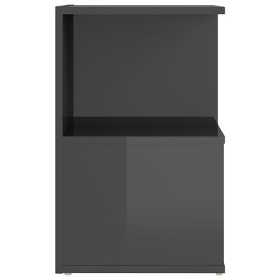 vidaXL Bedside Cabinets 2 pcs High Gloss Grey 35x35x55 cm Engineered Wood