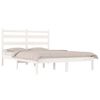 vidaXL Bed Frame without Mattress White Solid Wood 200x200 cm (810038+818441)