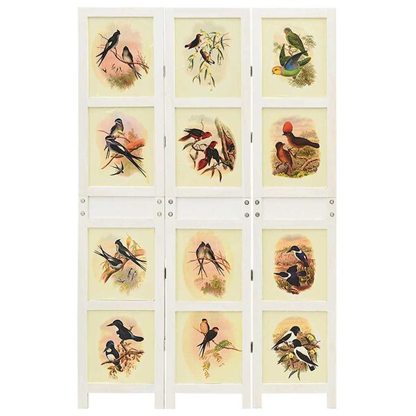 vidaXL Romdivider Panel Folding White 106 x 165 cm MDF