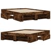 vidaXL Bed Frame without Mattress Smoked Oak 140x190 cm Engineered Wood