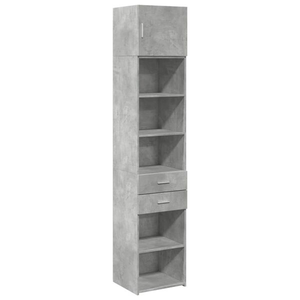 vidaXL Slim Storage Cabinet Concrete Grey 45x42.5x225 cm Engineered Wood