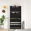 vidaXL Shoe Cabinet Black Oak 80 x 21 x 163.5 cm Engineered Wood