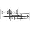 vidaXL Metal Bed Frame without Mattress with Footboard Black 180x200cm