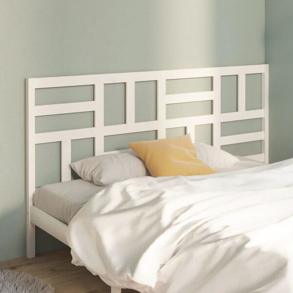 vidaXL Bed Headboard White 186x4x104 cm Solid Wood Pine
