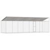 vidaXL Dog Cage with Roof Silver 800 x 200 x 256 cm Steel and PE