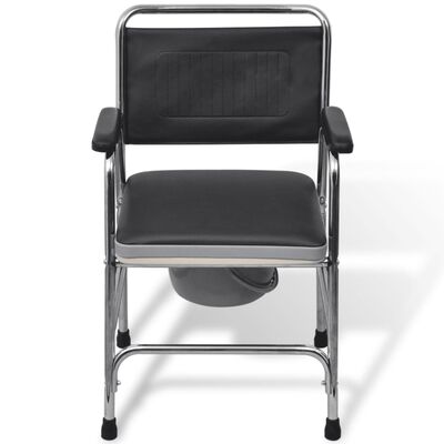 vidaXL Commode Chair Steel Black