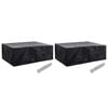 vidaXL Garden Furniture Cover | Set of 2 | Black | Polyethylene | Large