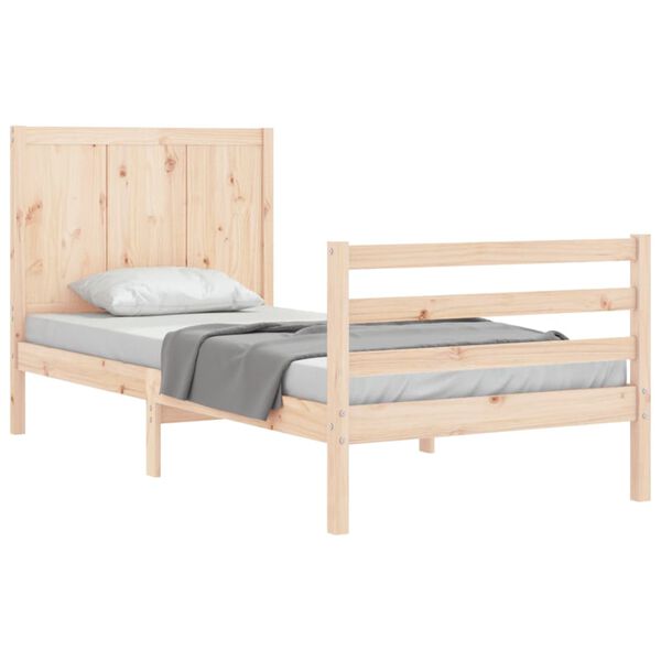 vidaXL Bed Frame without Mattress Small Single Solid Wood
