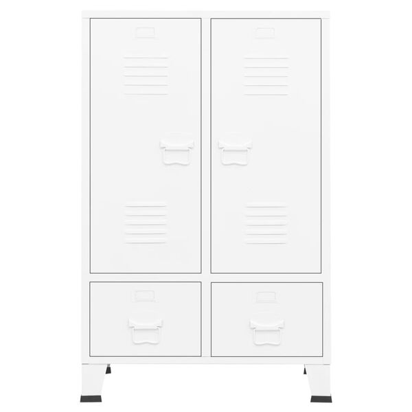 vidaXL Industrial Wardrobe White 67x35x107 cm Steel