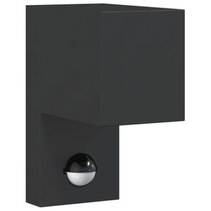 vidaXL Outdoor Wall Light with Sensor Black Die-cast Aluminium